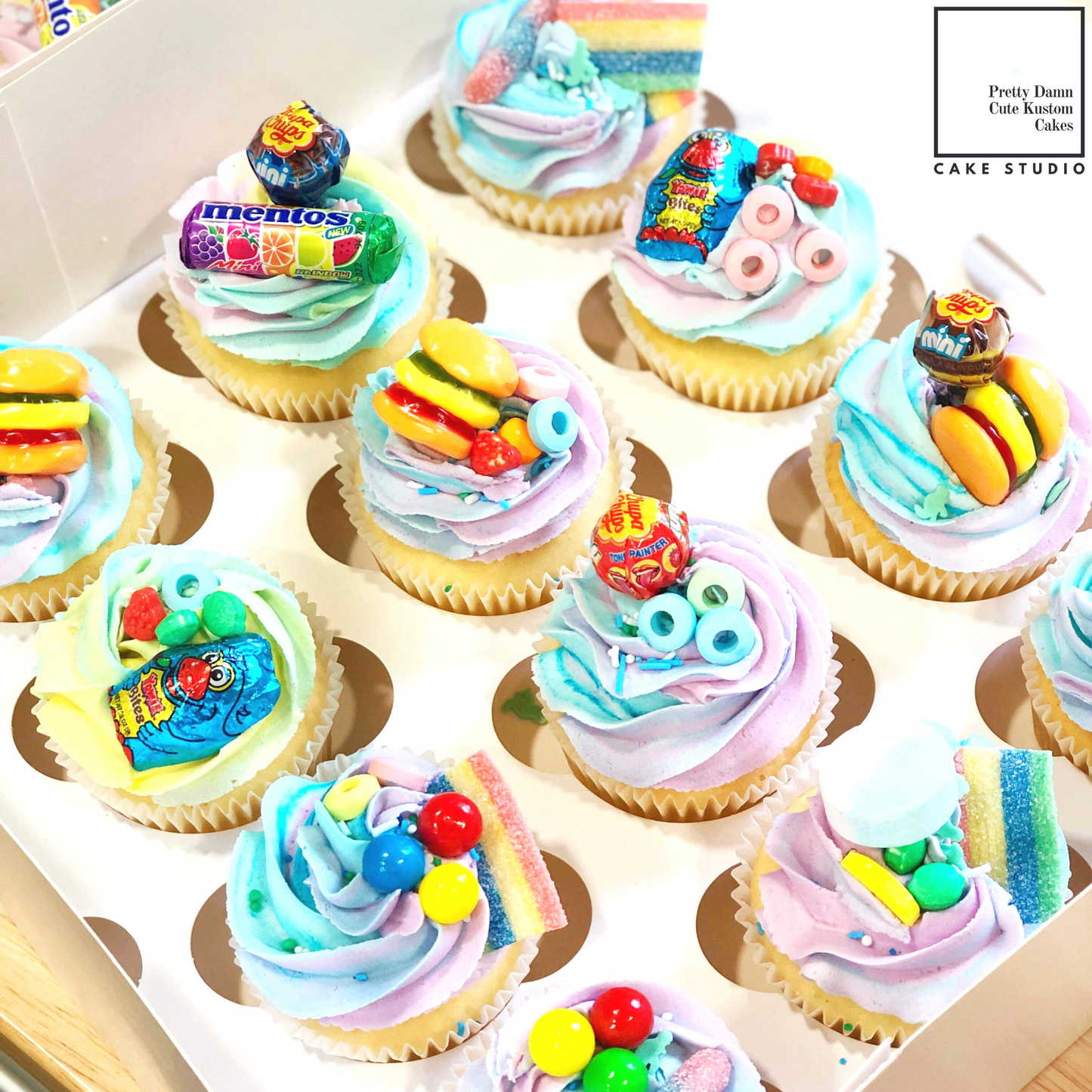 Sweet Pastel Cupcakes (Box of 12)