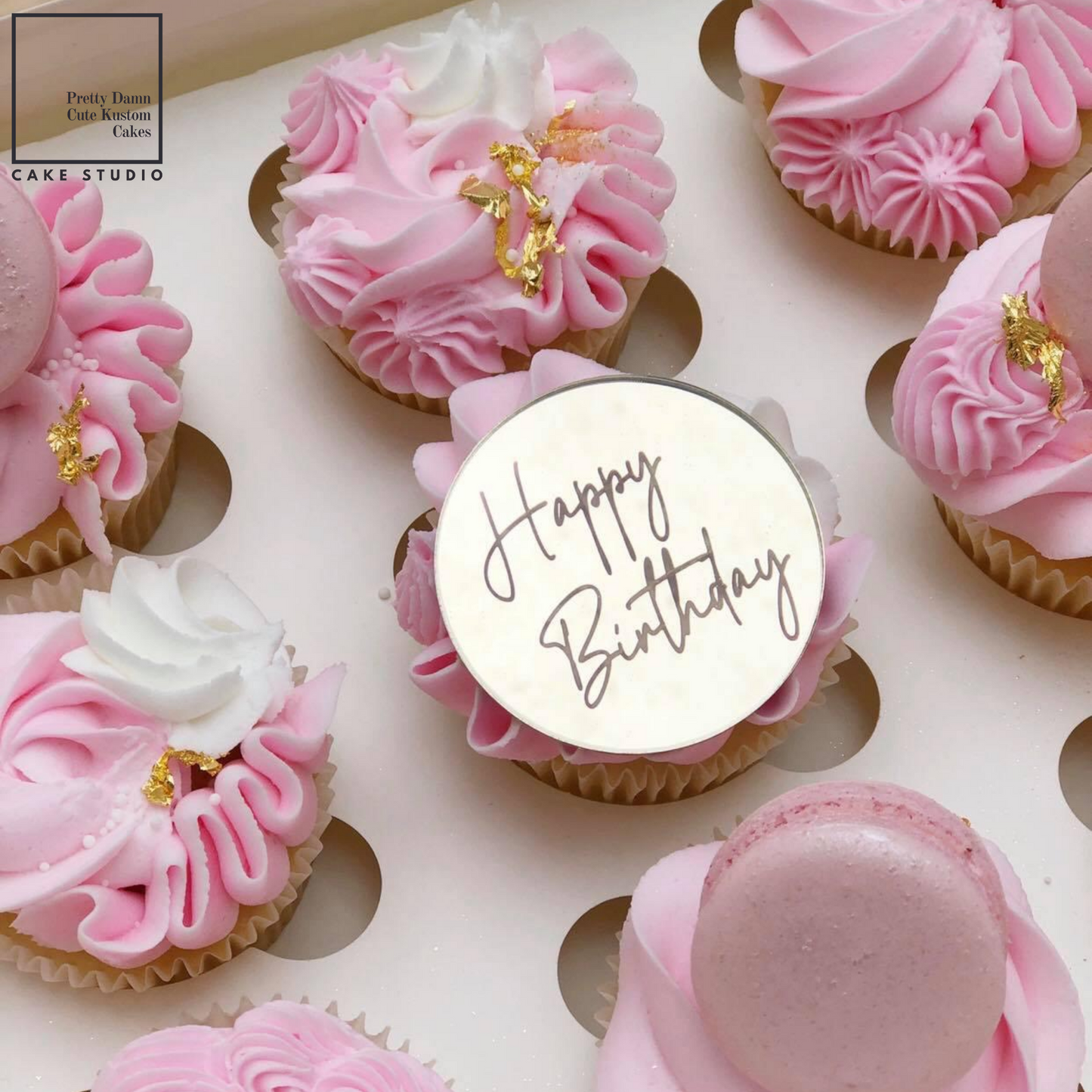 Cupcakes (Box of 12) + Macarons
