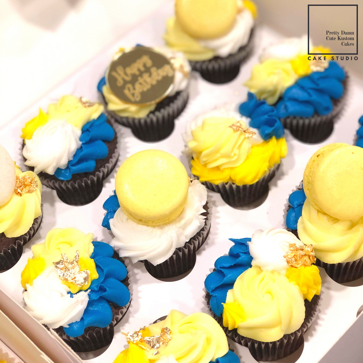 Cupcakes (Box of 12) + Macarons