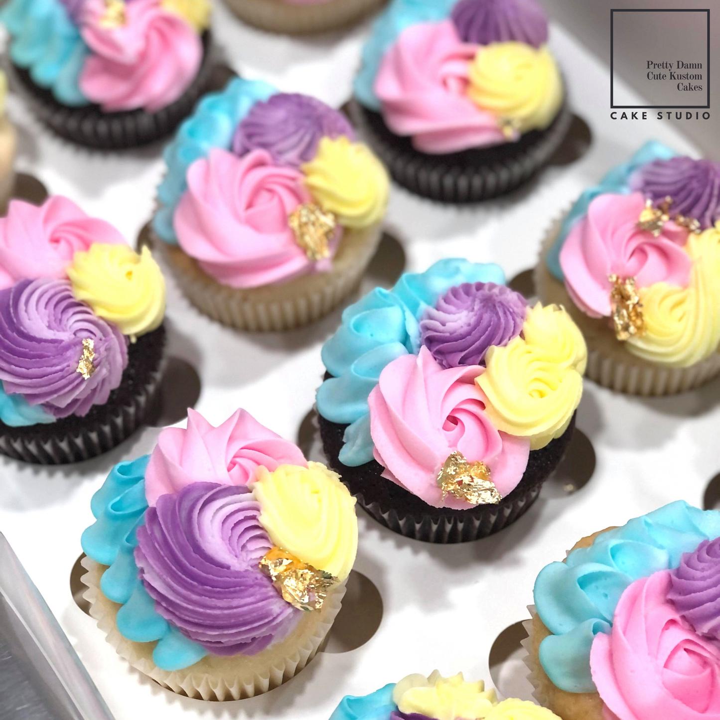 Coloured Cupcakes (Box of 12)