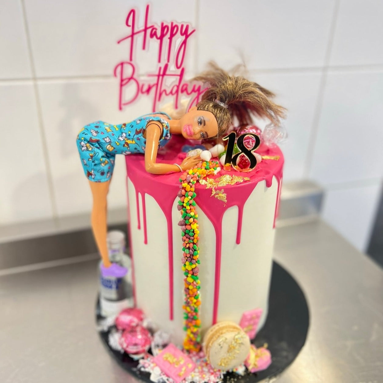 Decoración Torta Con Muñeca Borracha Pastel Barbie Torta Barbie