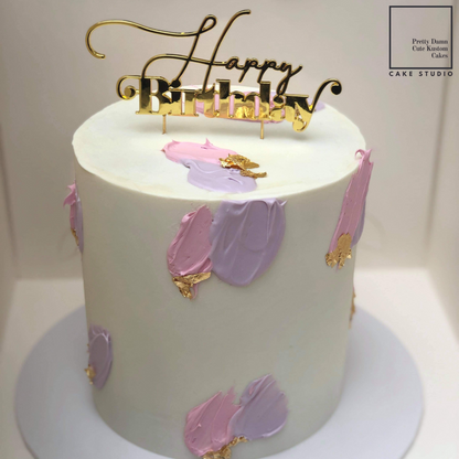 Cake with Gold Happy Birthday Topper