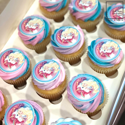 Edible Image Fondant Topper Cupcakes