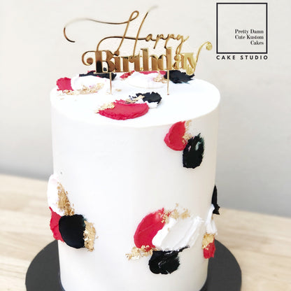 Cake with Gold Happy Birthday Topper